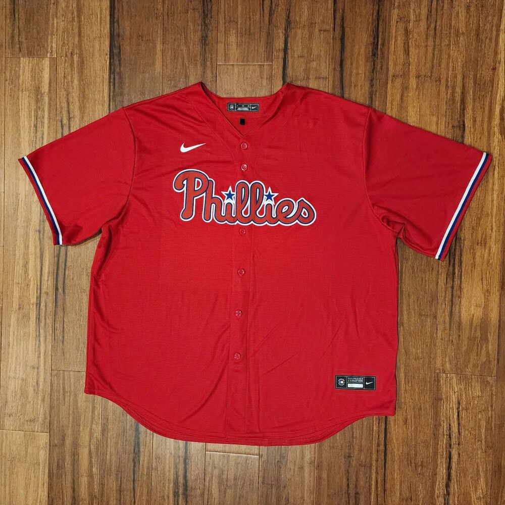 Nike Philadelphia Phillies Red Jersey Blank Men's 3XL NWOT T7XO-PPTS